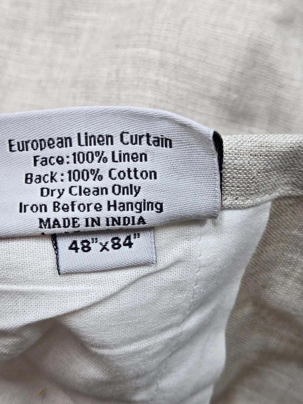 NWT QUINCE Set Of 2 48x84 European Linen Curtains Flax 0228
